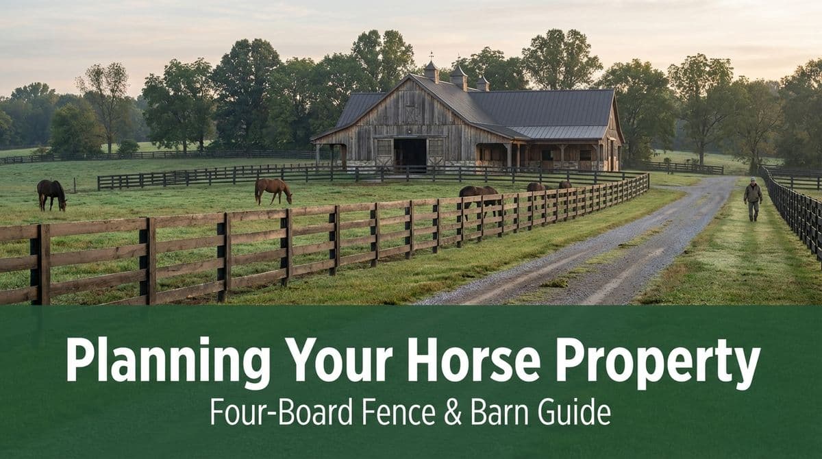 Featured post - Planning Your Horse Property: Four-Board Fence & Barn Guide