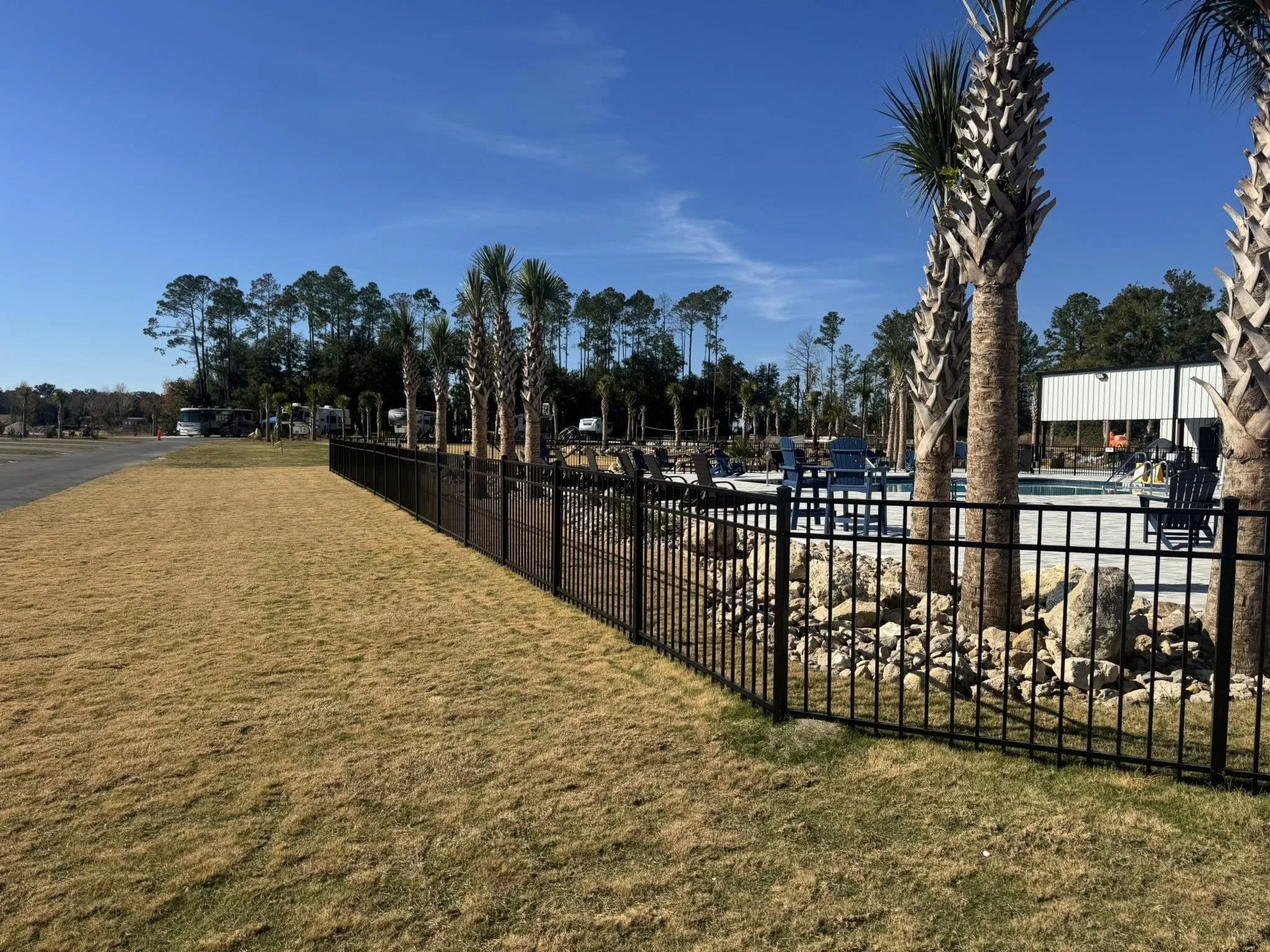 Ornamental aluminum pool fence by Poole Fencing