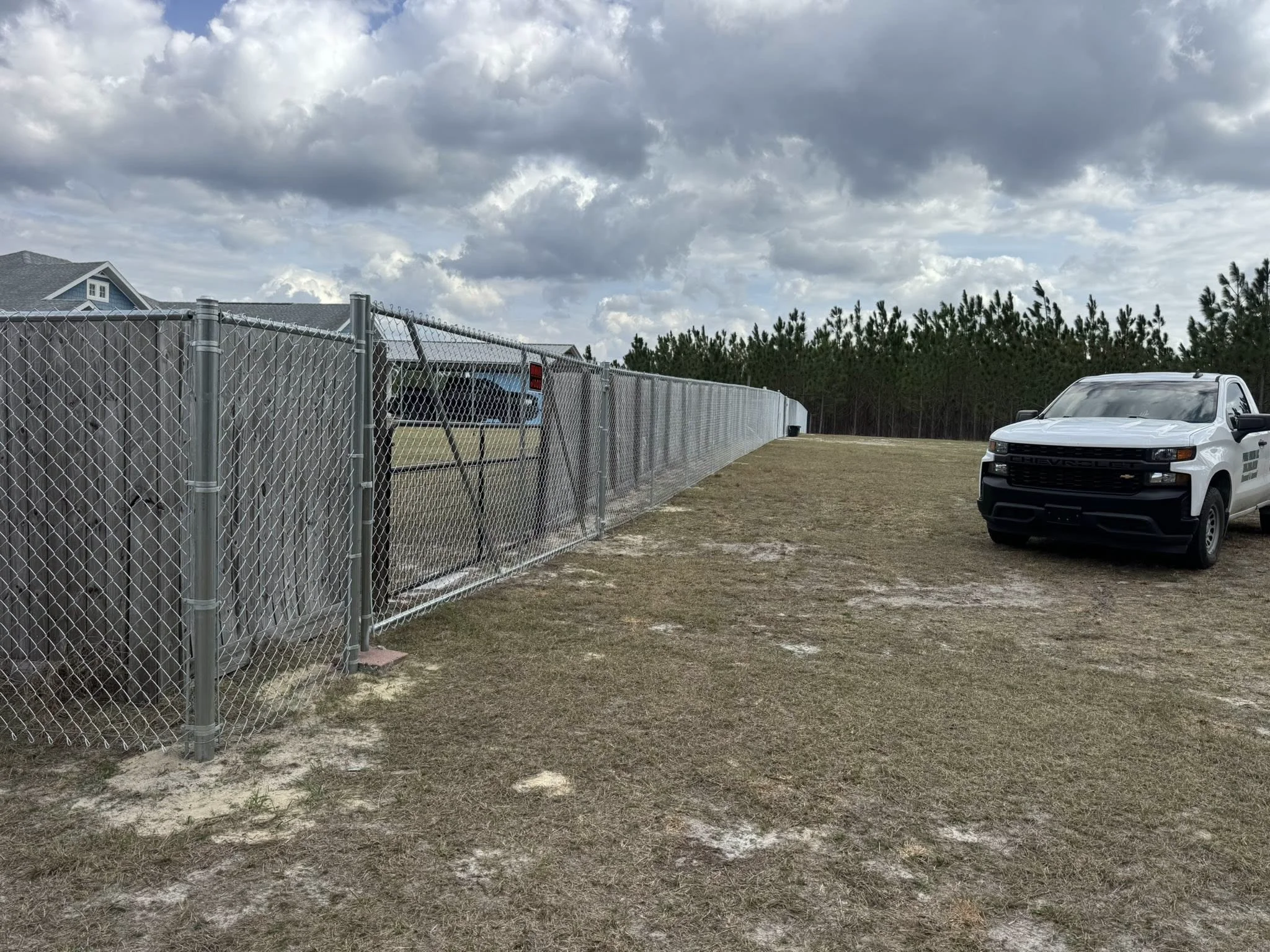 Chain link fence for residential property