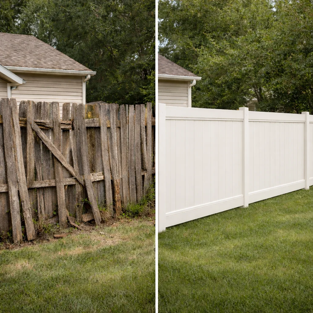 Fence transformation before and after